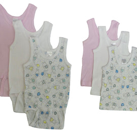 Girls Printed Bodysuit & Singlet - Variety 6 Pack