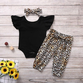 Baby Girl's 3 Piece Leopard Print Set