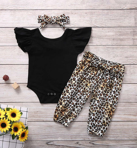 Baby Girl's 3 Piece Leopard Print Set